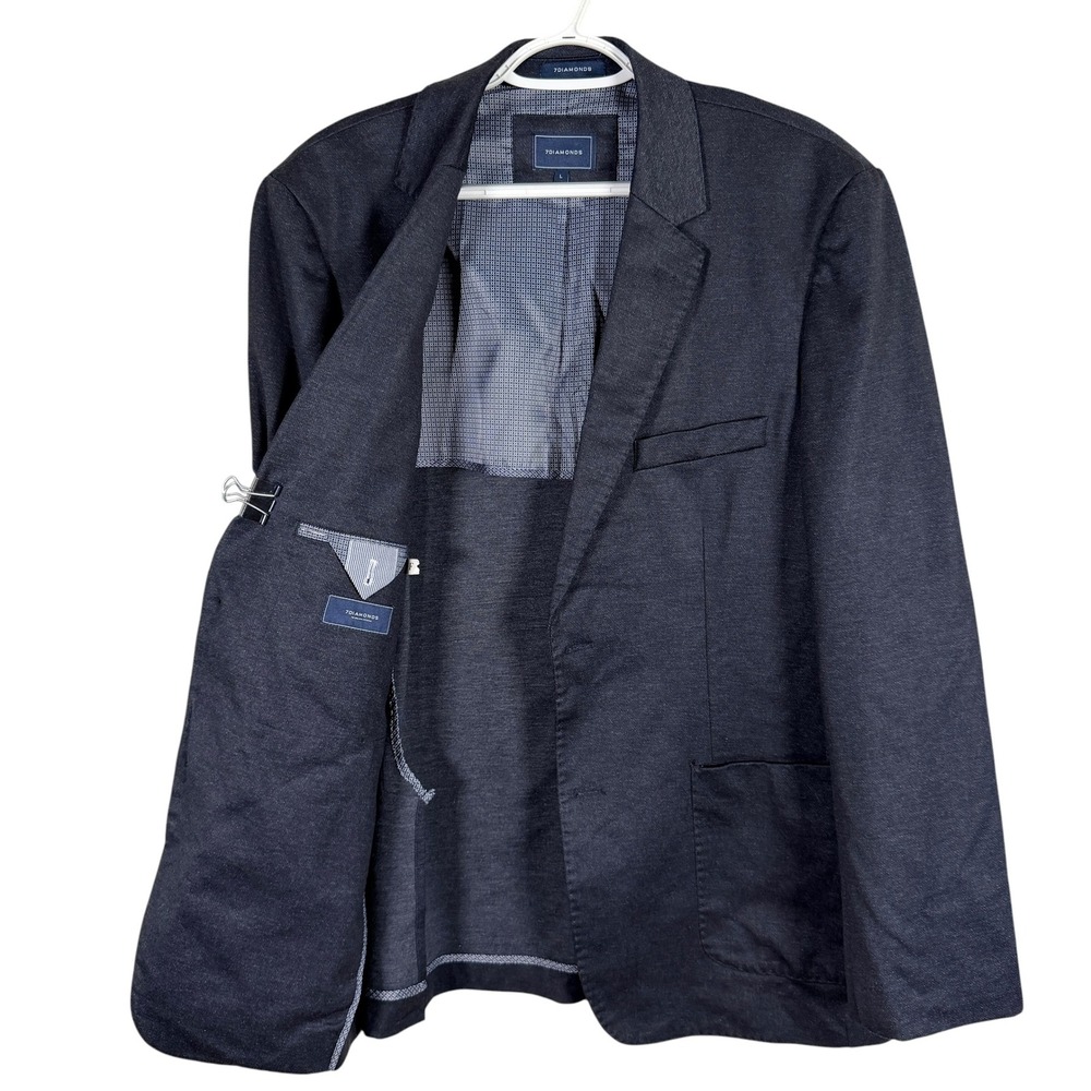 7 Diamonds Mendocino Blazer‎ Mens L Charcoal Gray Stretch Knit Sport Coat